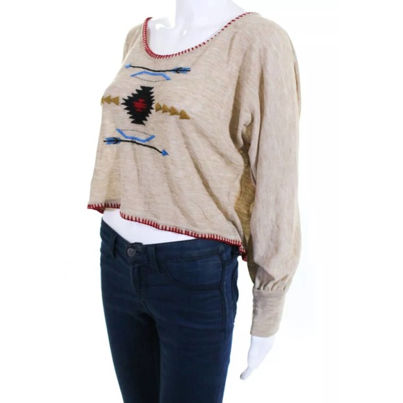 AsIs Los Angeles Long Sleeve Embroidered Top - Picture 2 of 5